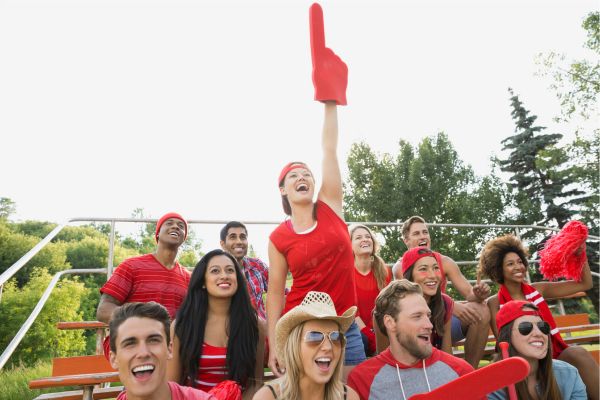 Sporting event with portable toilets