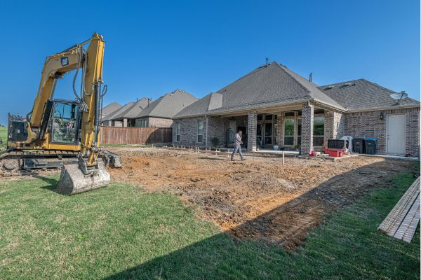 Home renovation project with portable toilet